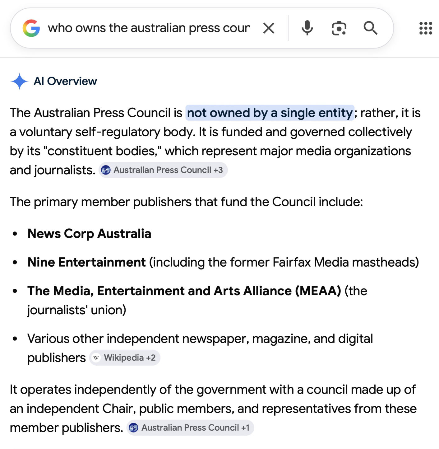 APCinc OWNERSHIP